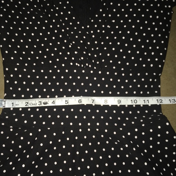 Delores Swing Dress in Black with White dots - Picture 4 of 5